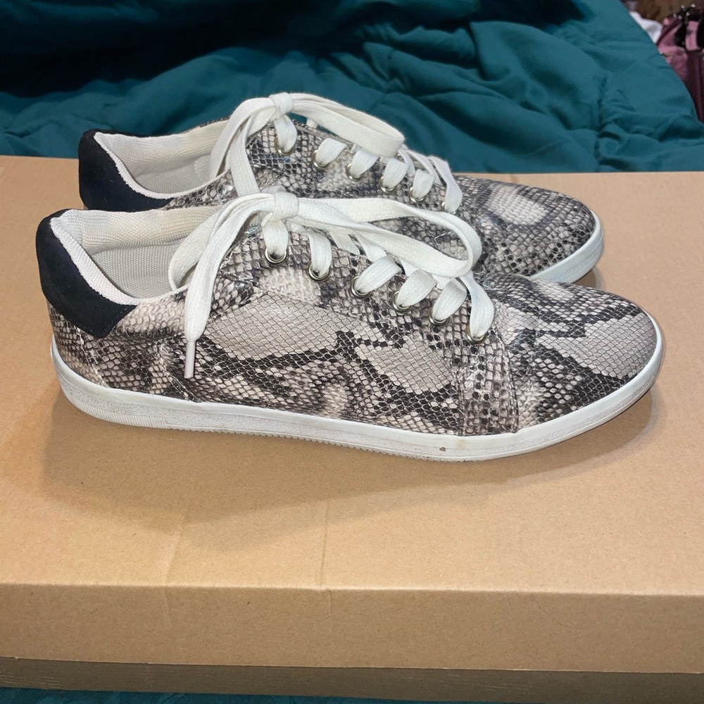 Faux Snakeskin Sneakers